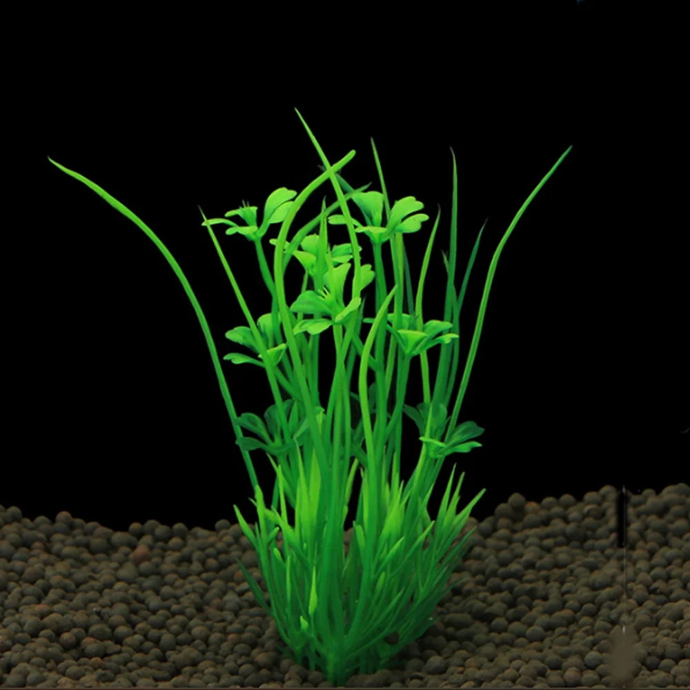 7 Pack Fish Tank Plastic Plants and Cave Rock Decorations Aquarium Decor Type Small Size