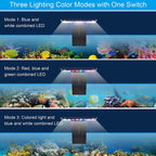LED Aquarium Light Three-Mode Adjustable Fish Tank Lights 5W 16 LED Planted Aquarium Light Clip Lamp 550LM for 0.24 Inch Thickness 12 Inch Fish Tank